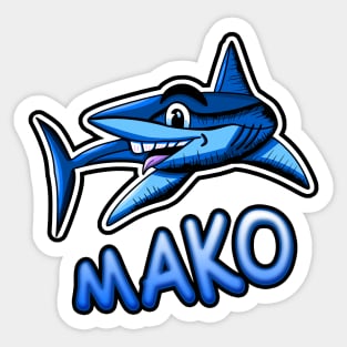 Mako Shark with Words Sticker